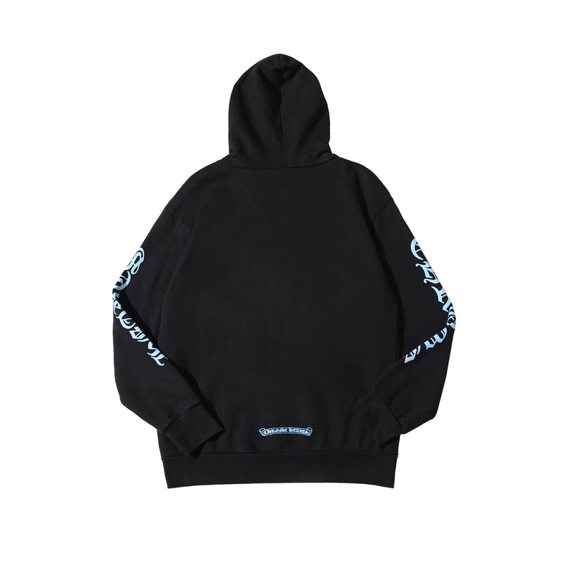 Script Black Zip Up Chrome Hearts Hoodie