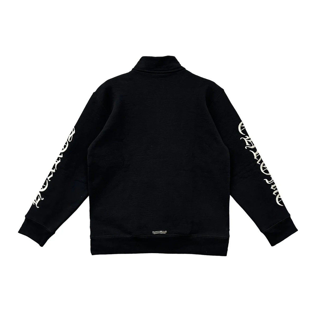 Script Logo Embroidered Chrome Hearts Half Zip Black Sweatshirt
