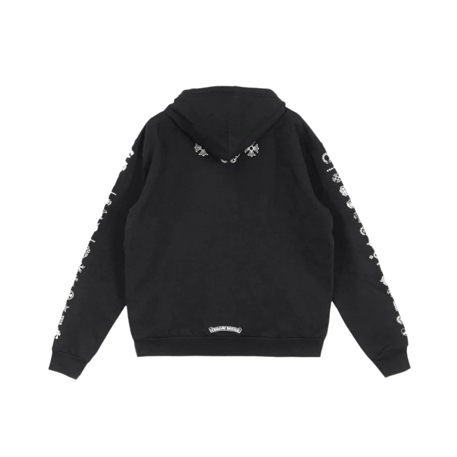 Script Logo Zip Up Chrome Hearts Black Hoodie