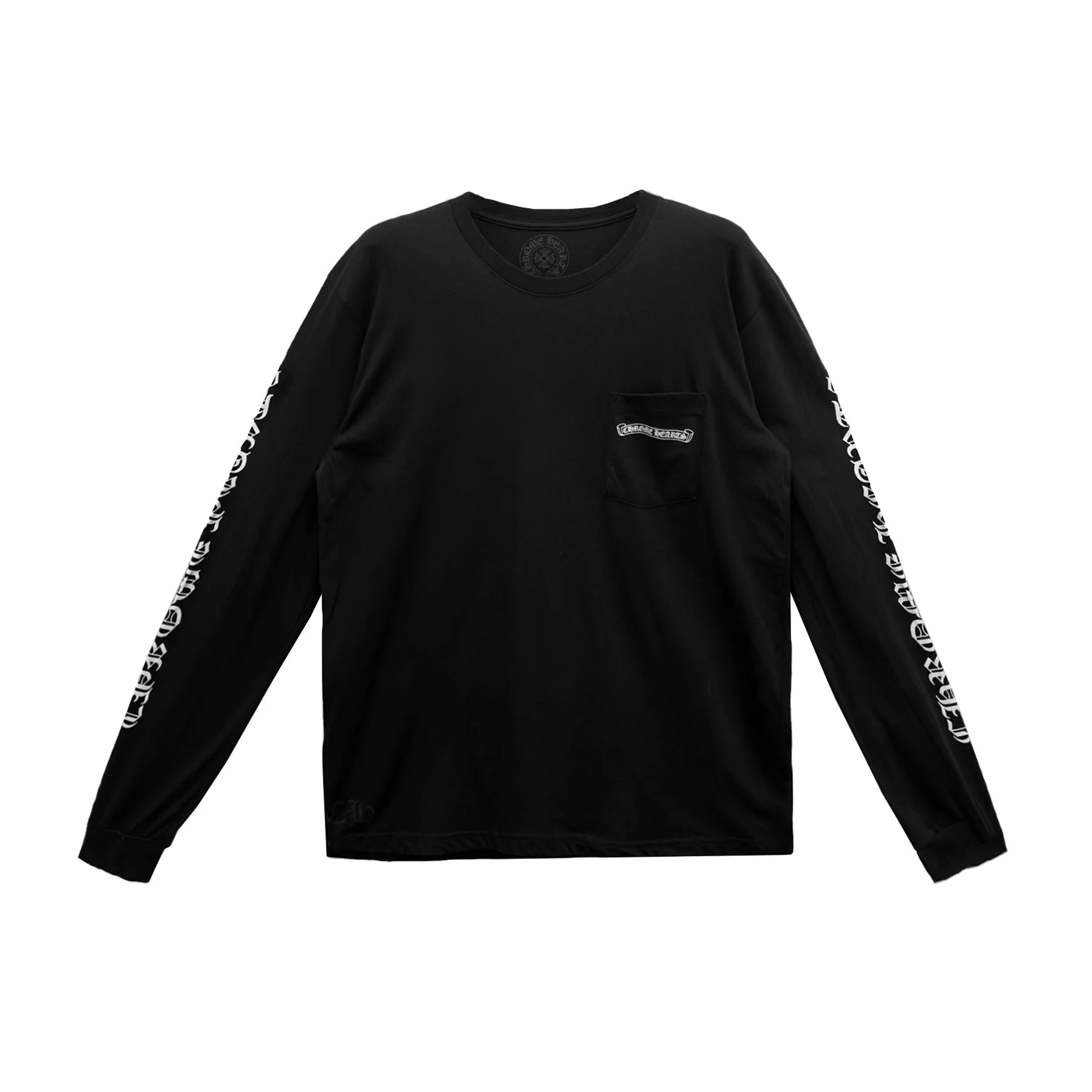 Script Scroll Logo Chrome Hearts Long Sleeve Tee Black