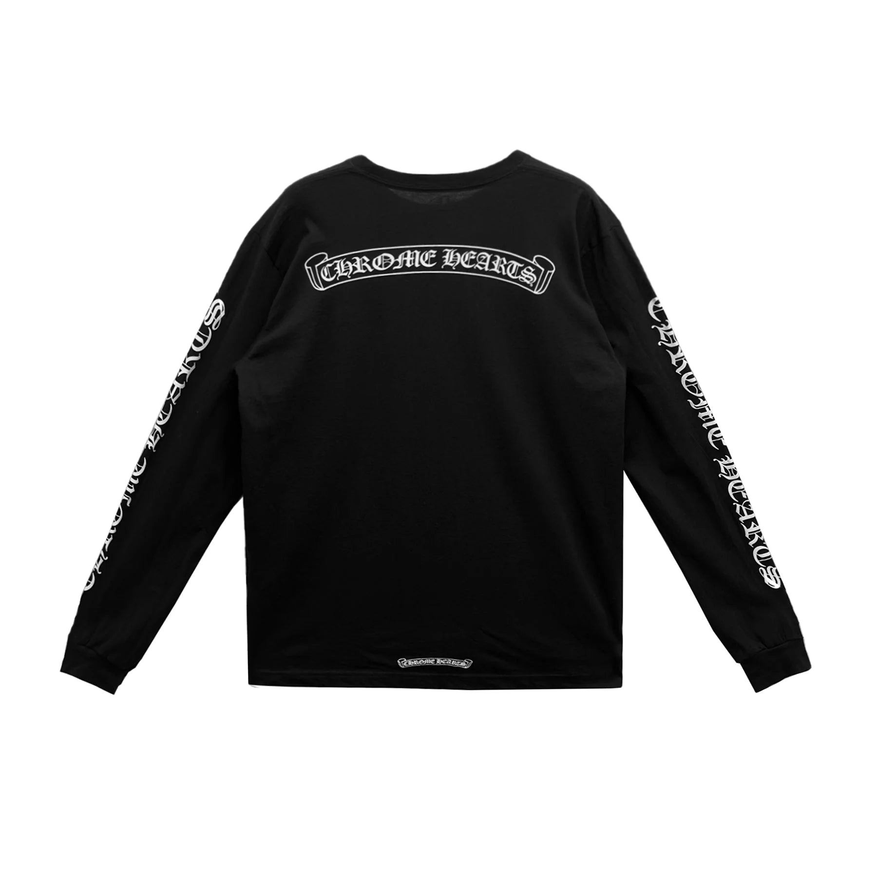 Script Scroll Logo Chrome Hearts Long Sleeve Tee Black