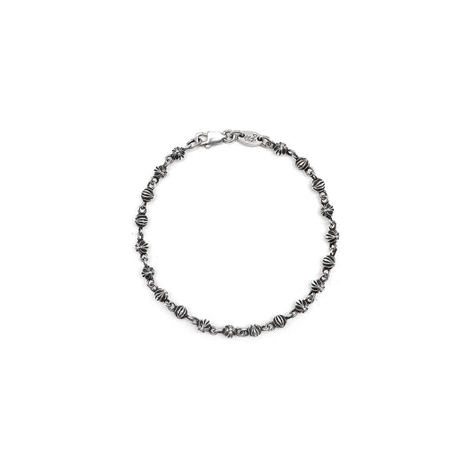 Chrome Hearts Silver Cross Bead Bracelet