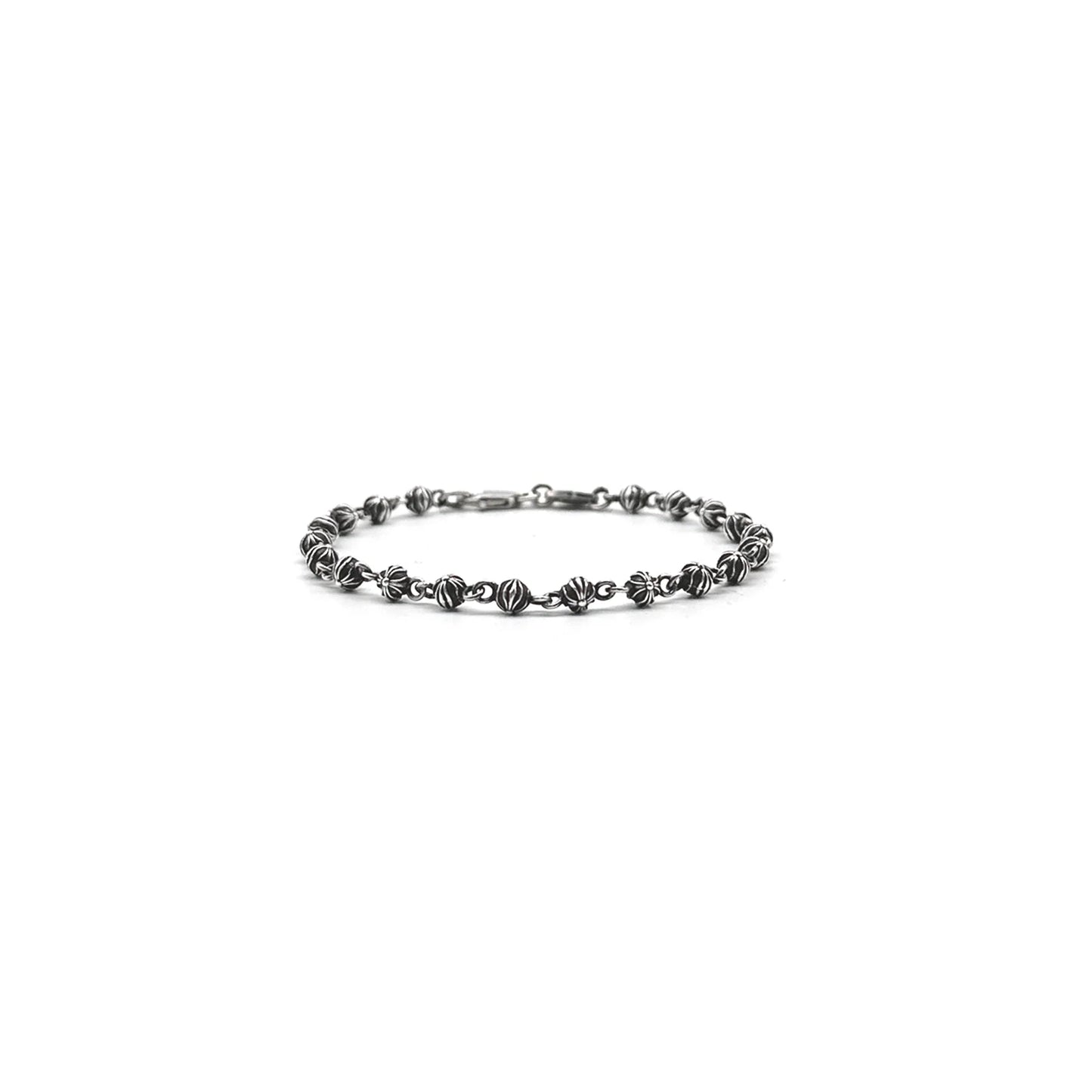 Chrome Hearts Silver Cross Bead Bracelet