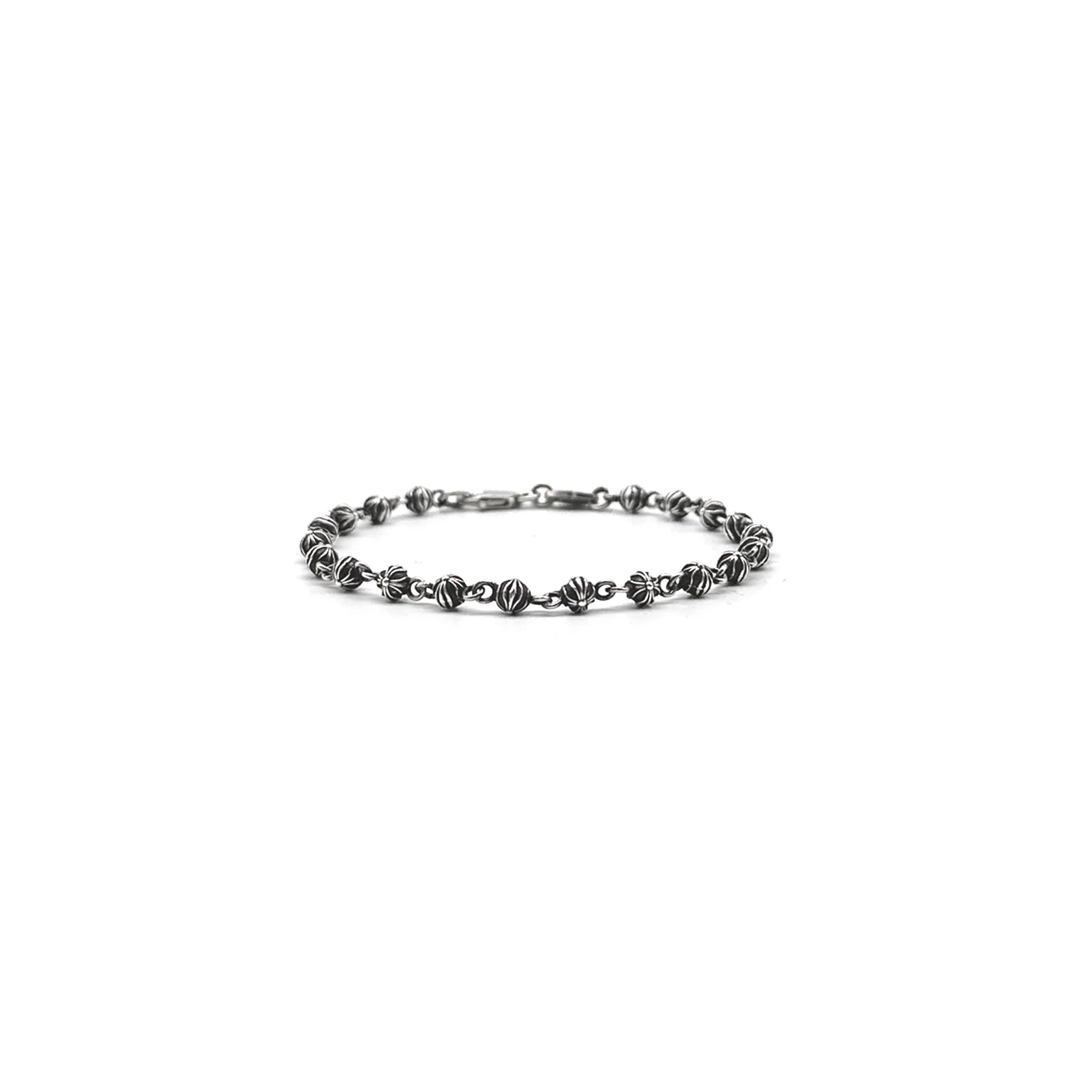 Chrome Hearts Silver Cross Bead Bracelet