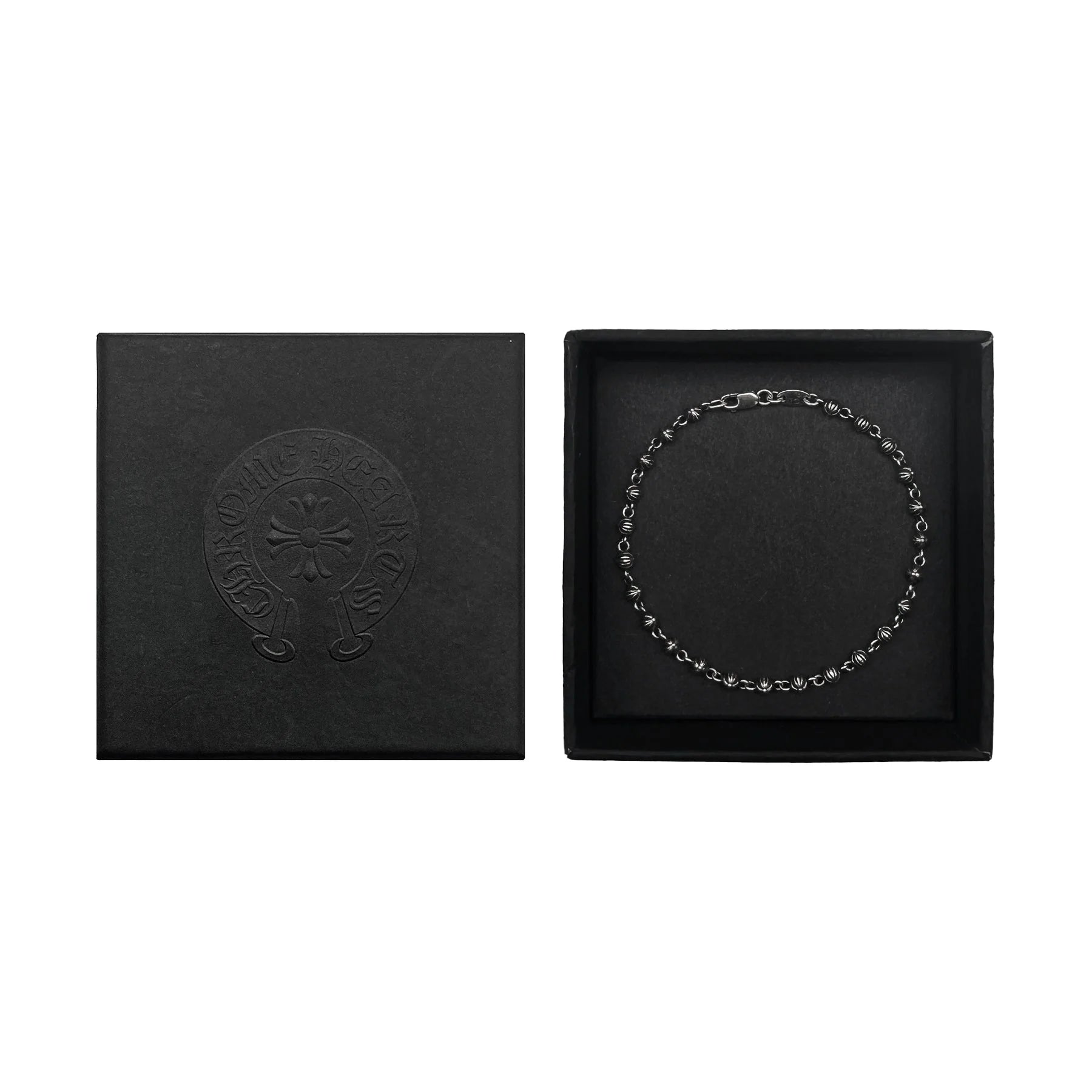 Chrome Hearts Silver Cross Bead Bracelet