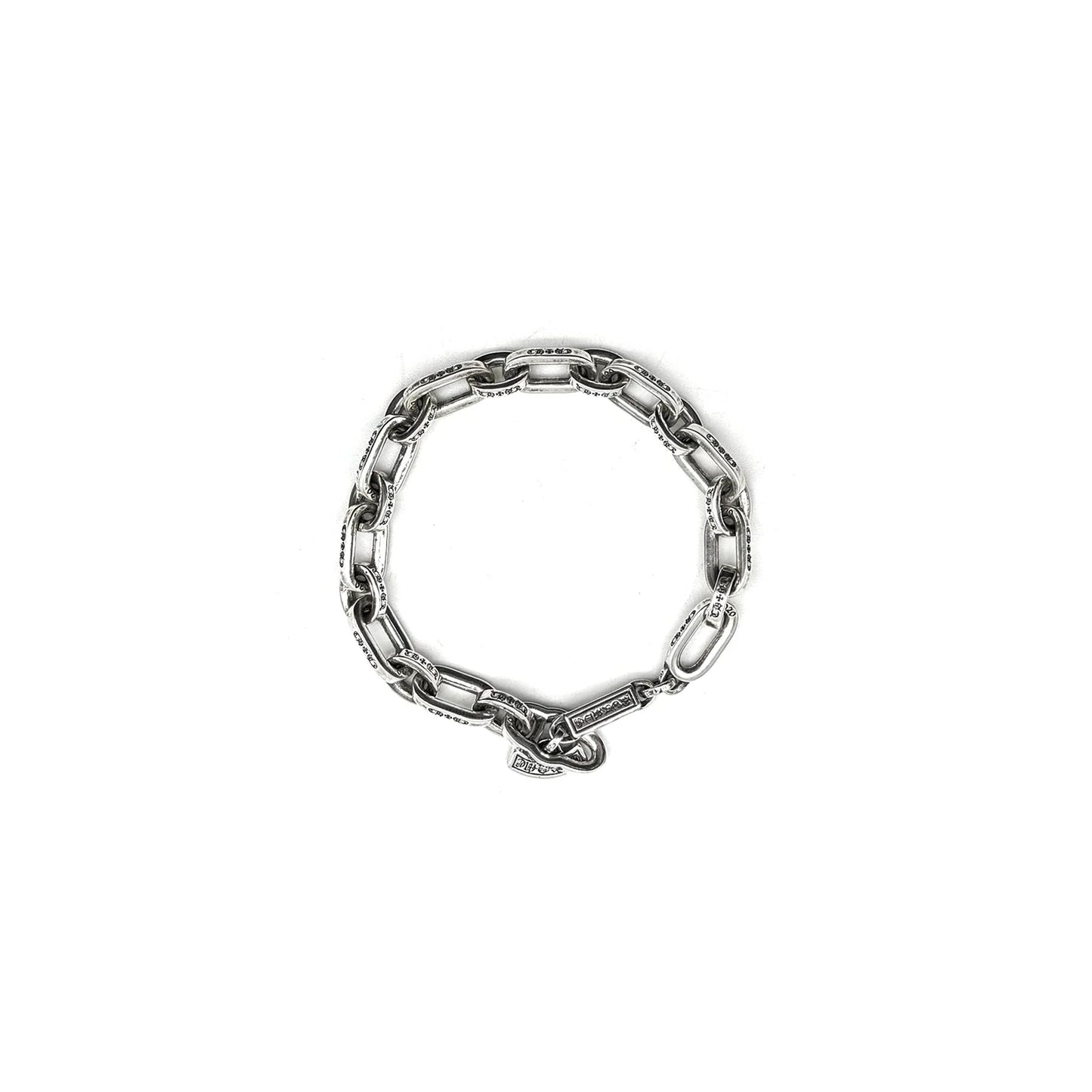 Chrome Hearts Silver Scroll Label Paperchain Bracelet