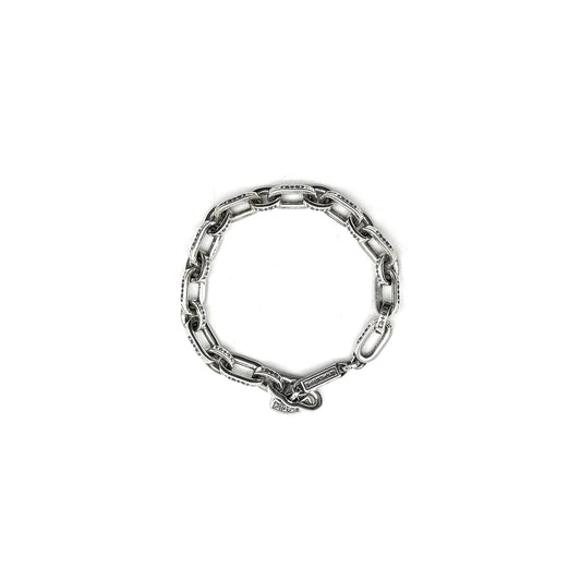 Chrome Hearts Silver Scroll Label Paperchain Bracelet