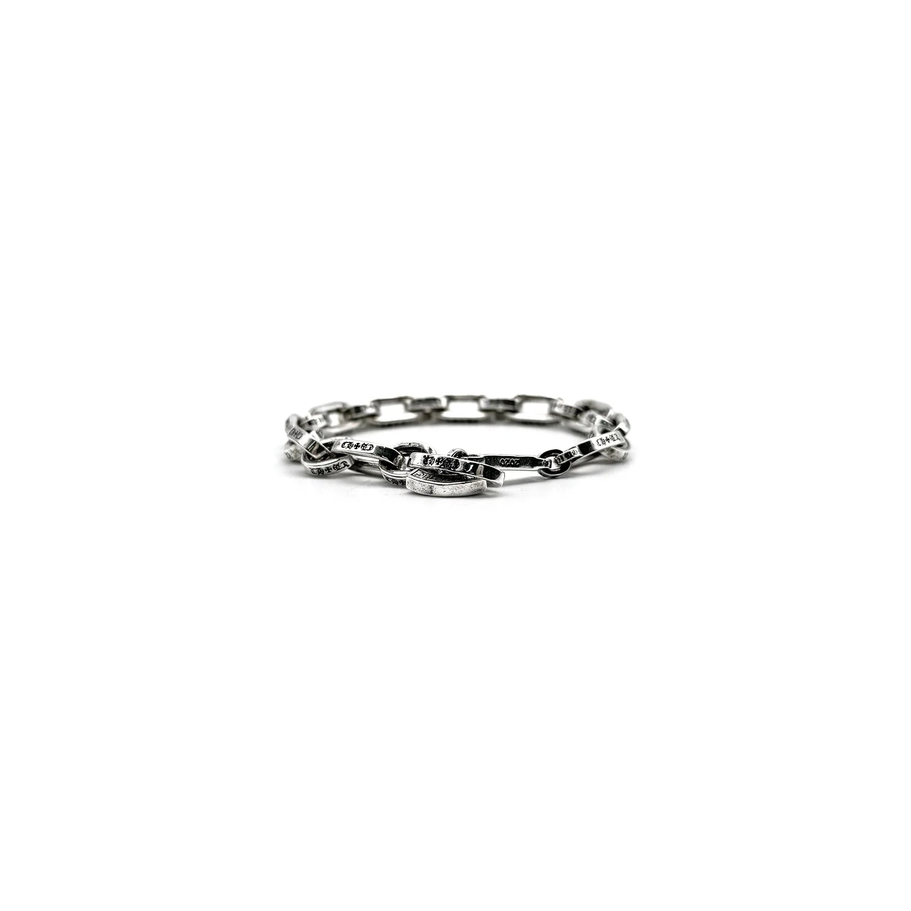 Chrome Hearts Silver Scroll Label Paperchain Bracelet