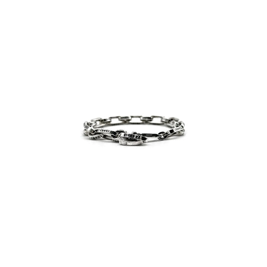 Chrome Hearts Silver Scroll Label Paperchain Bracelet