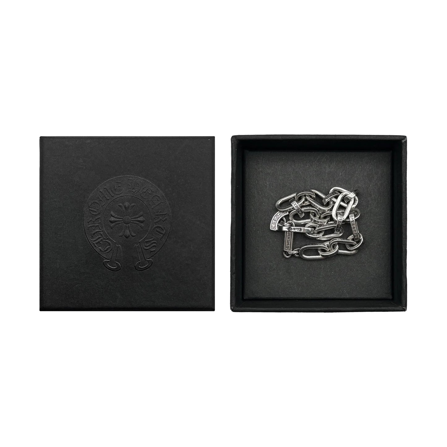 Chrome Hearts Silver Scroll Label Paperchain Bracelet