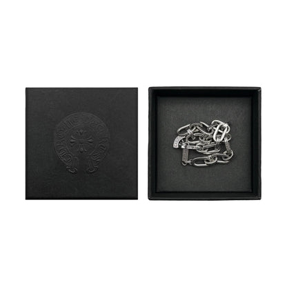 Chrome Hearts Silver Scroll Label Paperchain Bracelet
