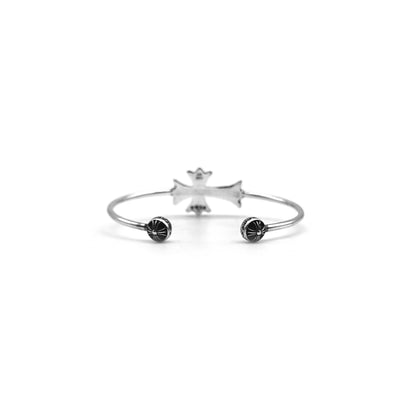 Silver Tiny Cross Chrome Hearts Bangle Bracelet