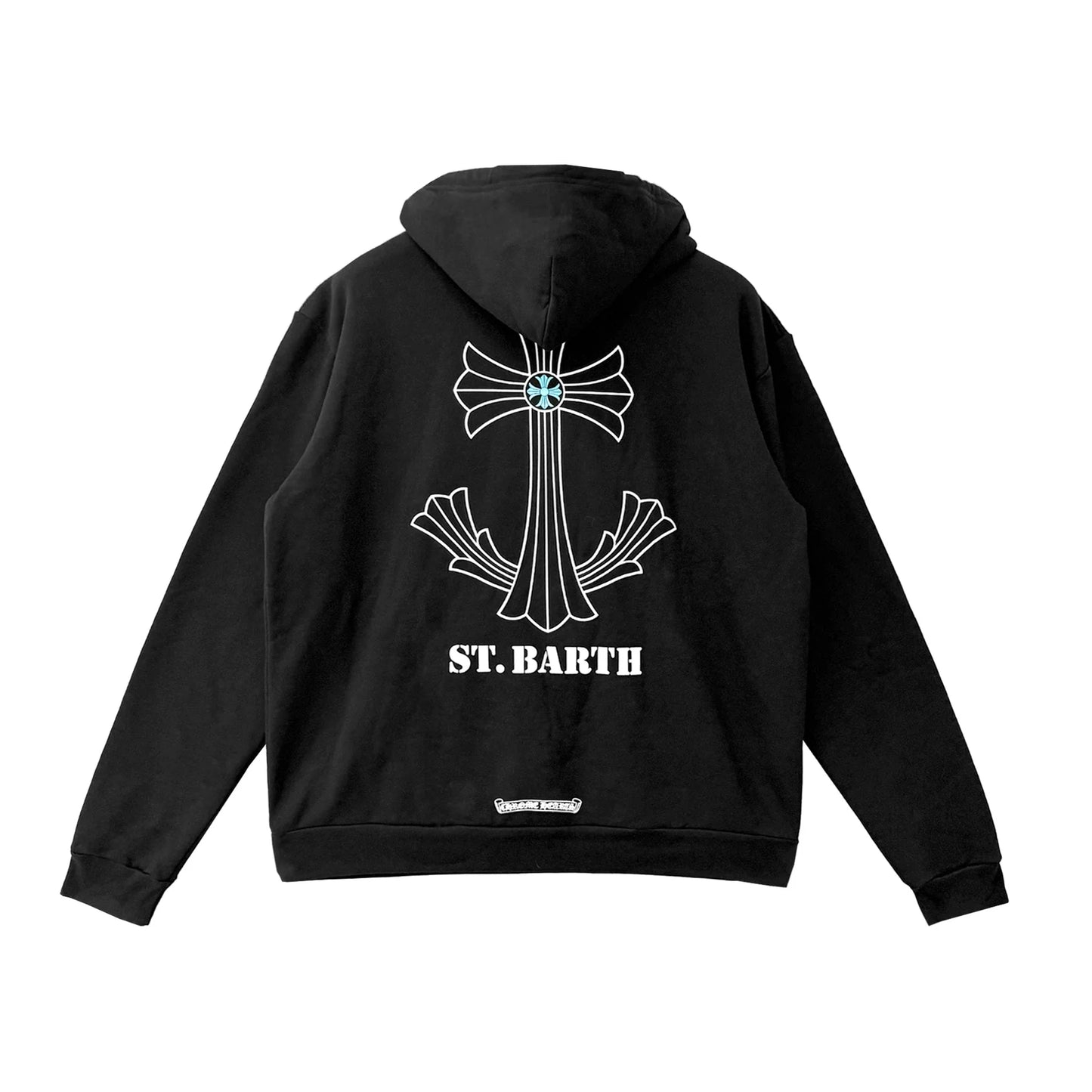Chrome Hearts St. Barth Exclusive Blue Cross Pullover Hoodie