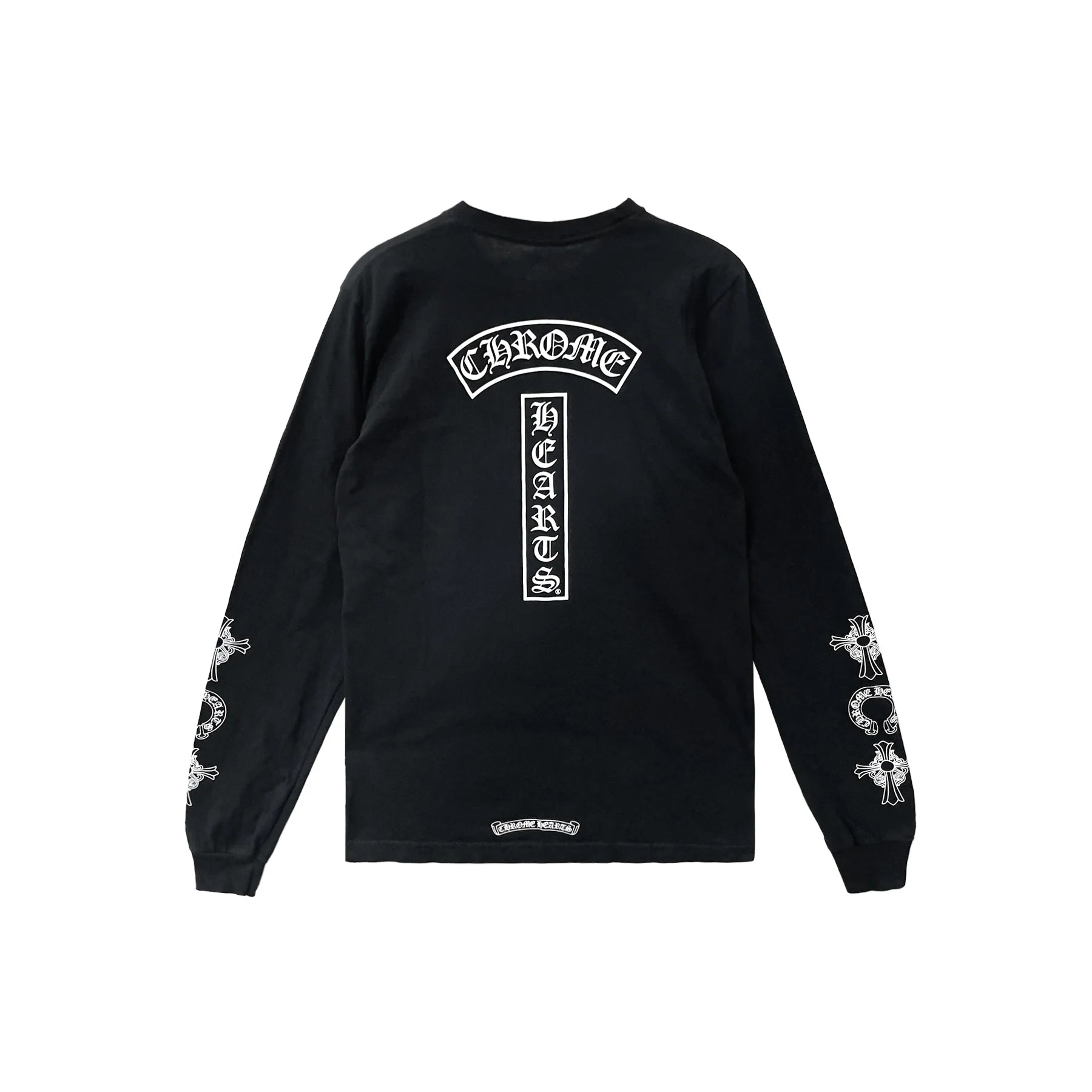 Multi Cross Floral T-Bar Black Long Sleeve Tee