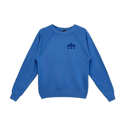 Chrome Hearts Blue CH Letter Triple Cross Sweatshirt