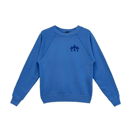 Chrome Hearts Blue CH Letter Triple Cross Sweatshirt
