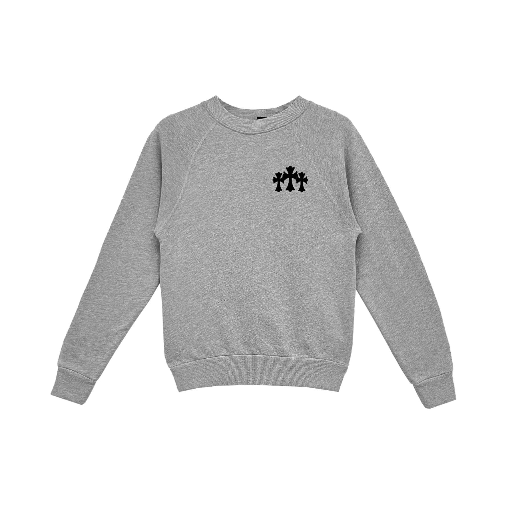 Grey Chrome Hearts Sweatshirt Triple Cross CH Letter