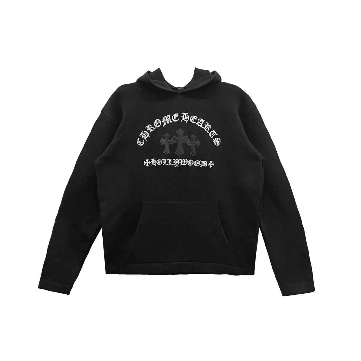 Hollywood Cashmere Triple Cross Hoodie Black
