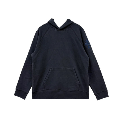Triple Cross Leather Patch Navy Pullover Chrome Hearts Hoodie