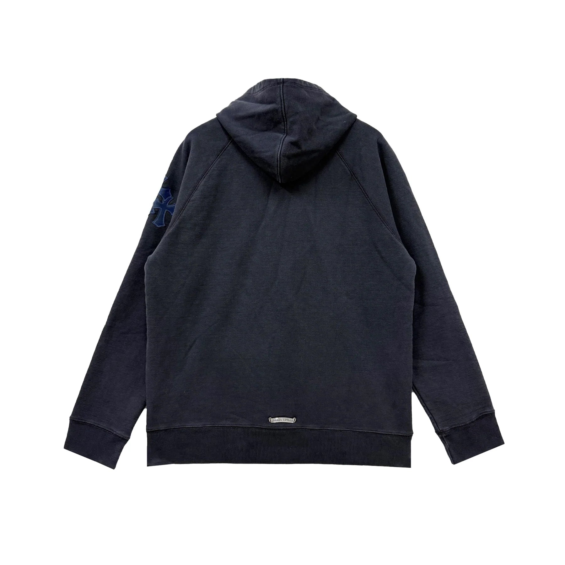 Triple Cross Leather Patch Navy Pullover Chrome Hearts Hoodie