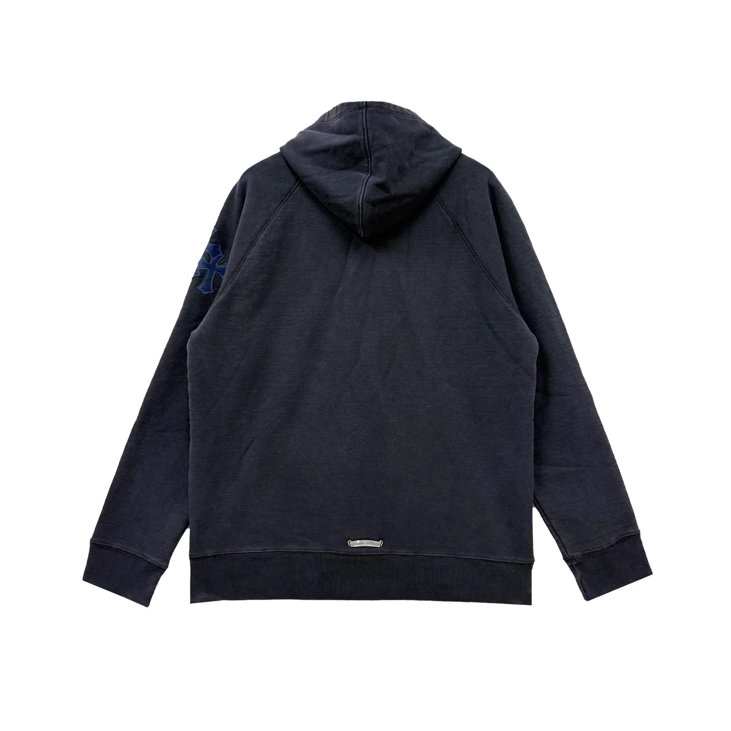 Triple Cross Leather Patch Navy Pullover Chrome Hearts Hoodie