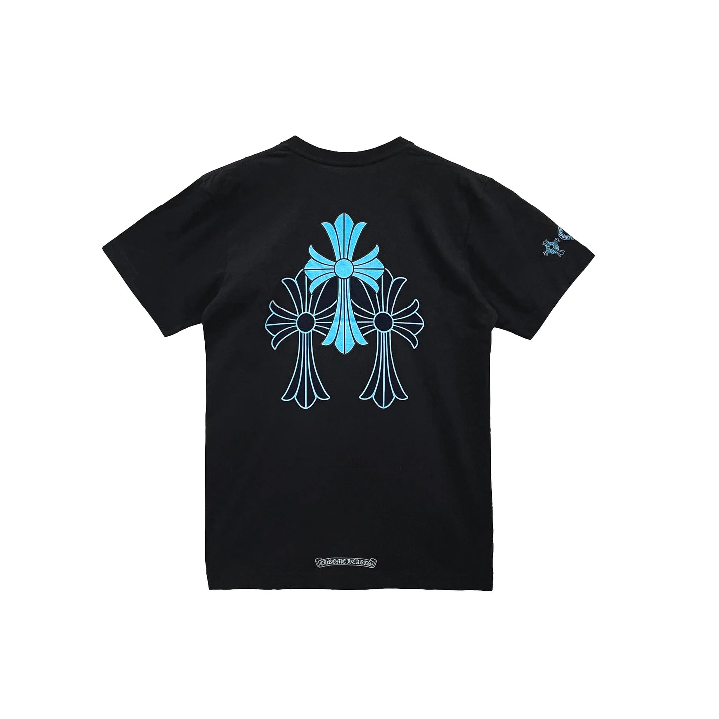 Triple Cross Logo Black Chrome Hearts T-Shirt