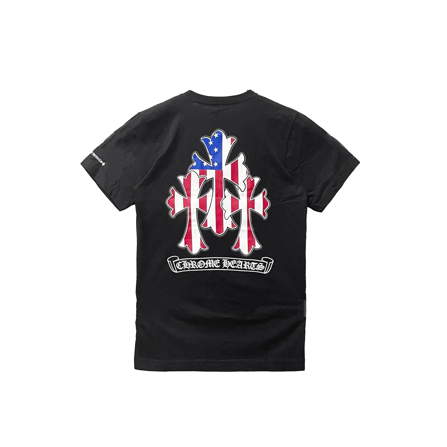 USA Flag Triple Cross Chrome Hearts Short Sleeve Tee