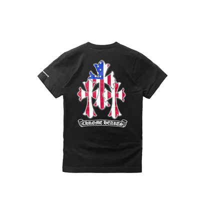 USA Flag Triple Cross Chrome Hearts Short Sleeve Tee