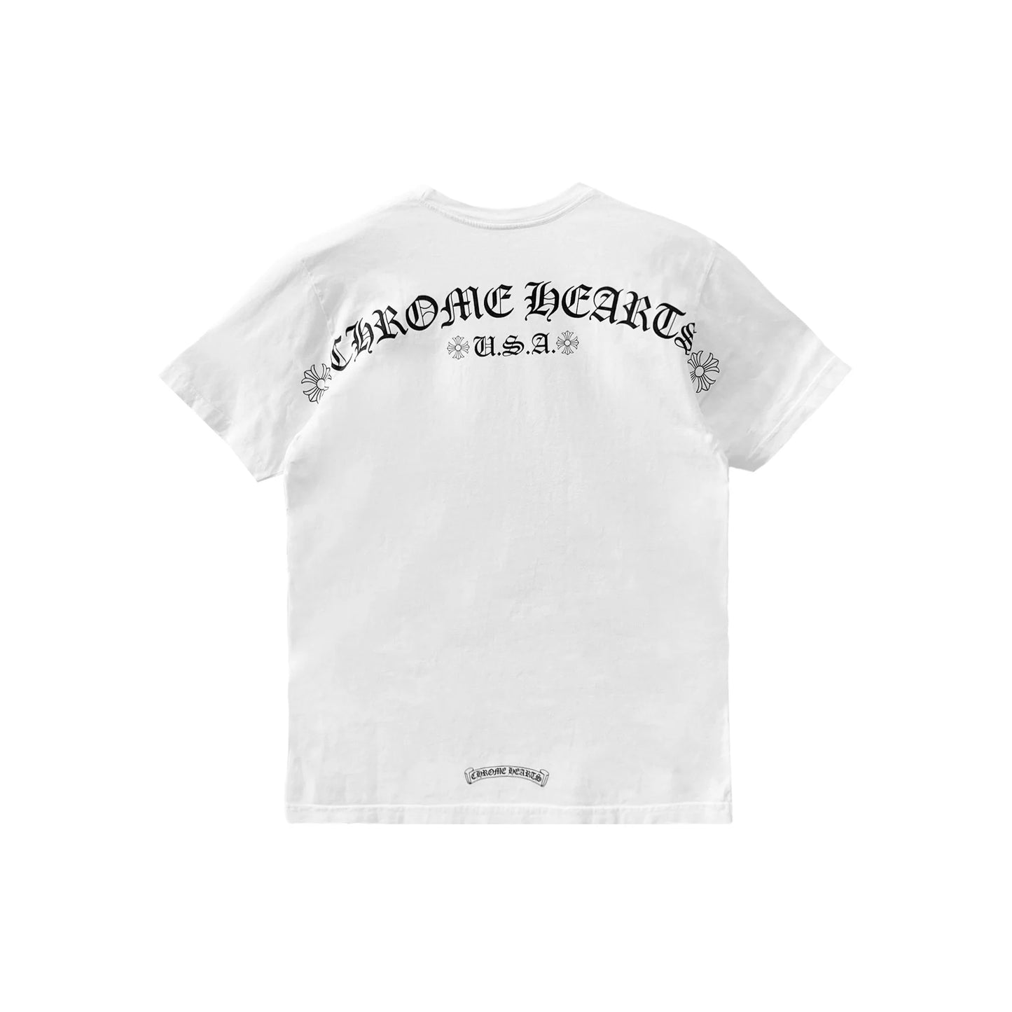 USA Script Logo White Chrome Hearts Short Sleeve Tee