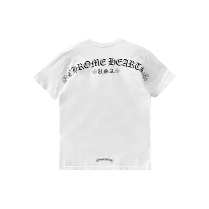 USA Script Logo White Chrome Hearts Short Sleeve Tee