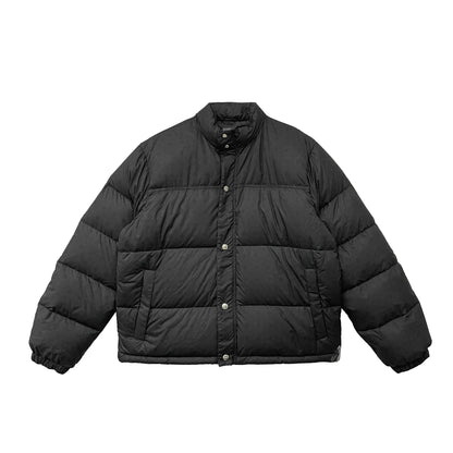 Unisex Monogram Cross Puffer Down Black Jacket