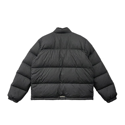 Unisex Monogram Cross Puffer Down Black Jacket