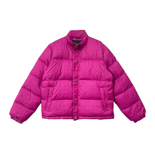 Unisex Pink Monogram Cross Chrome Hearts Puffer Down Jacket
