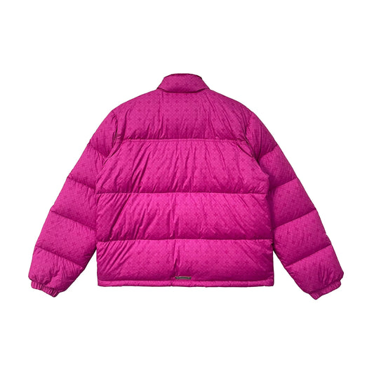 Unisex Pink Monogram Cross Chrome Hearts Puffer Down Jacket