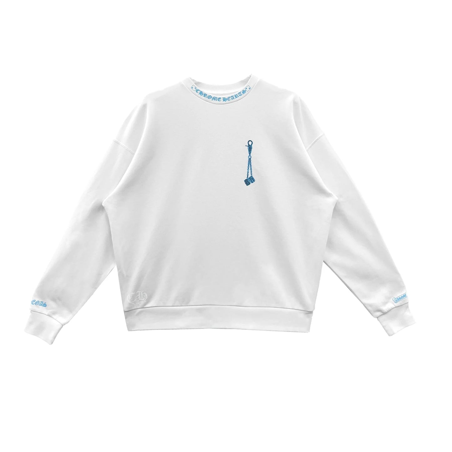 Vegas Exclusive Dice Print Chrome Hearts Sweatshirt White