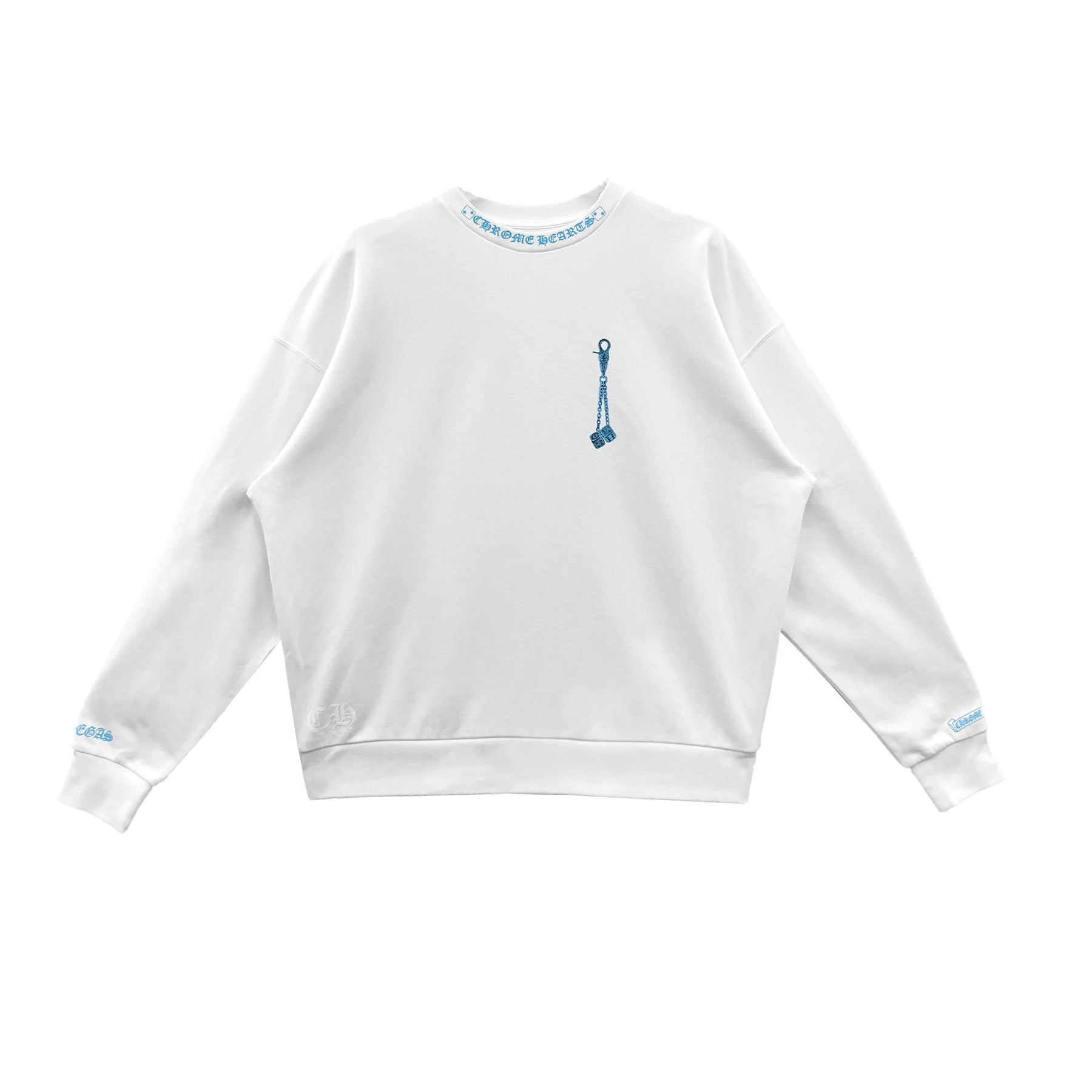 Vegas Exclusive Dice Print Chrome Hearts Sweatshirt White