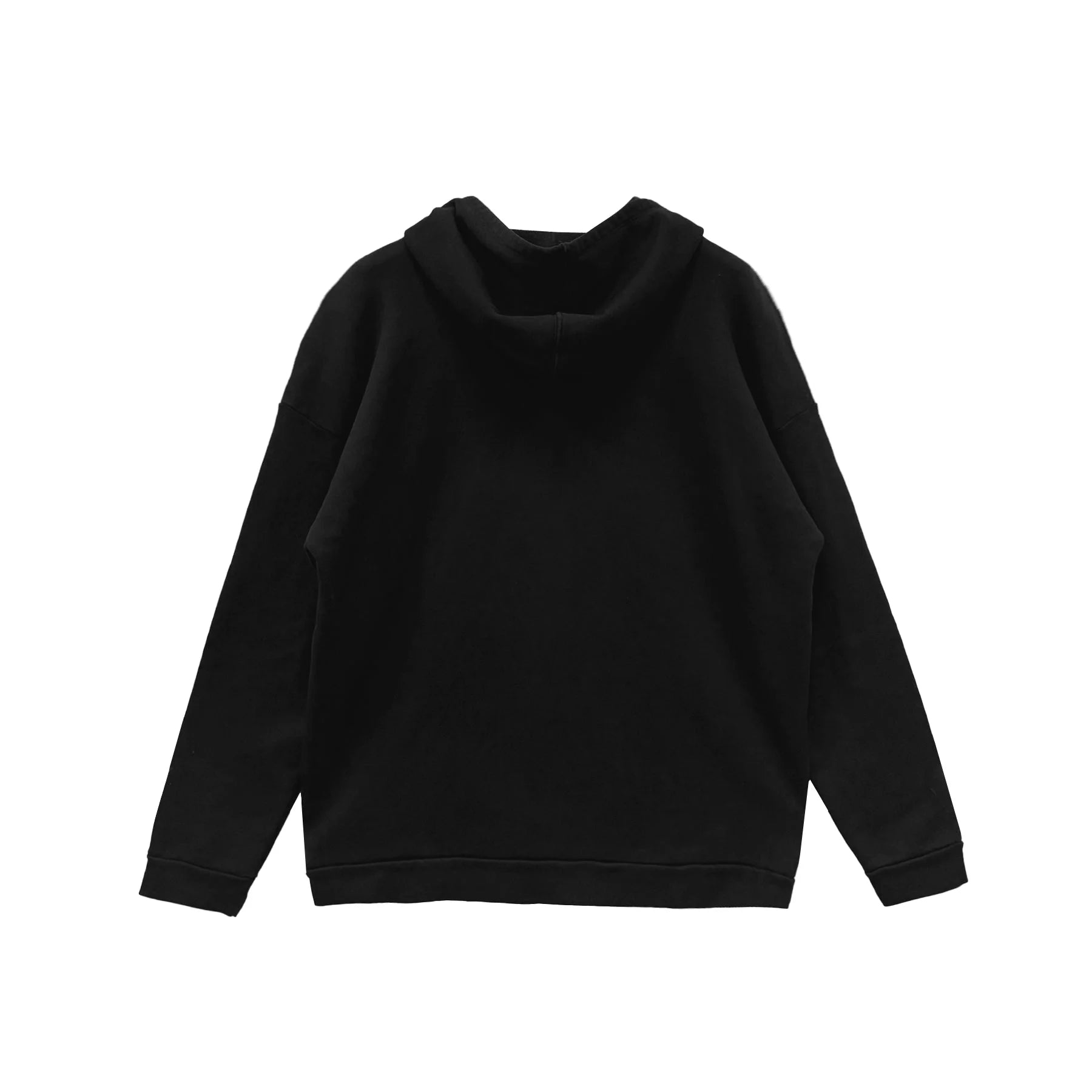 Vertical Embroidered FU Pullover Black Hoodie
