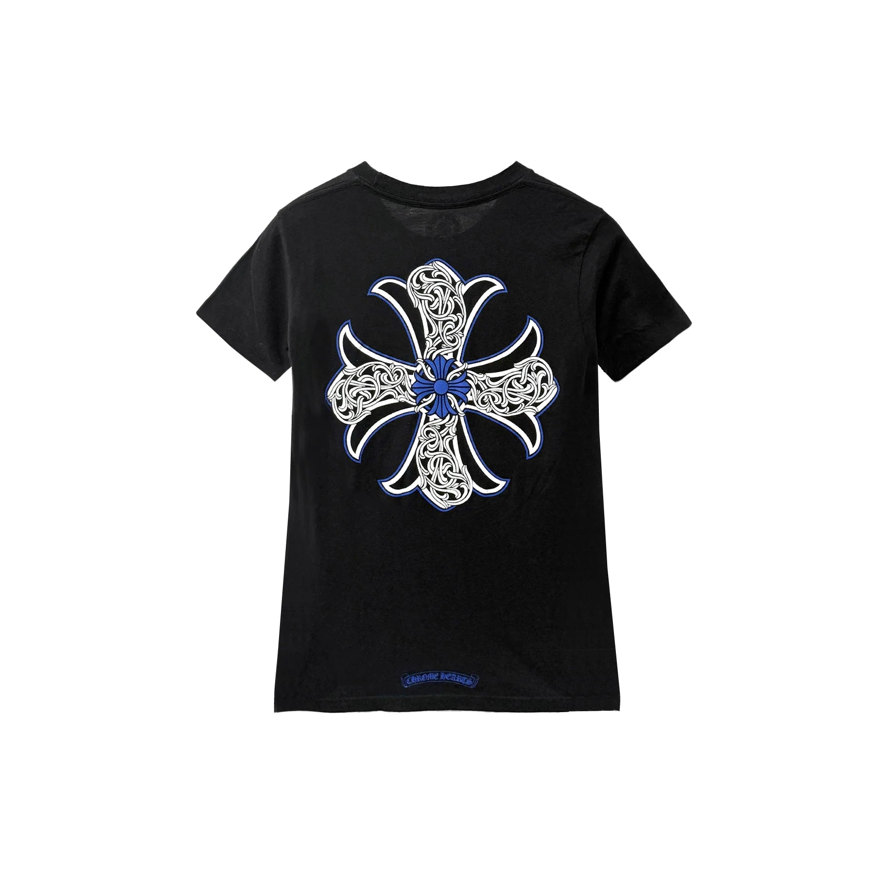 Vintage Blue Vine Cross Women's Chrome Hearts Tee