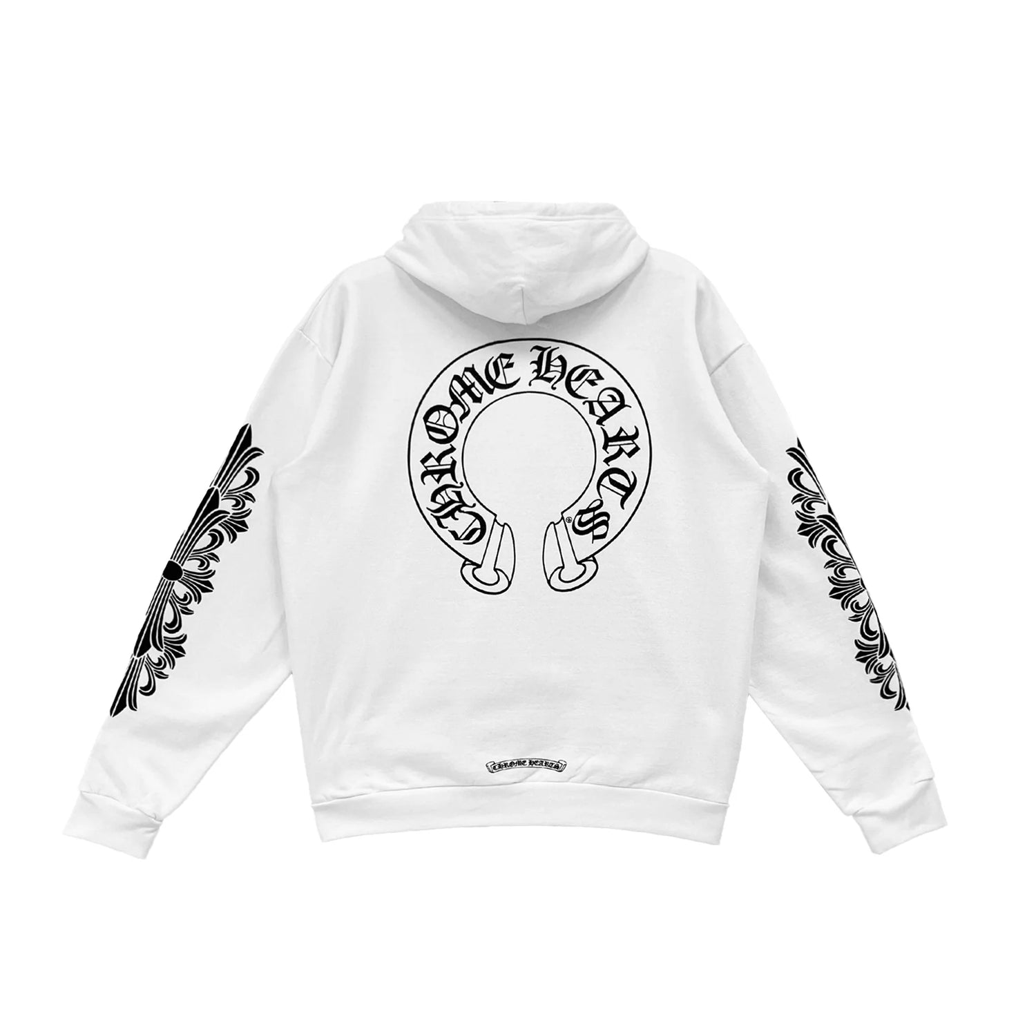 White Classic Horseshoe Logo Chrome Hearts Hoodie