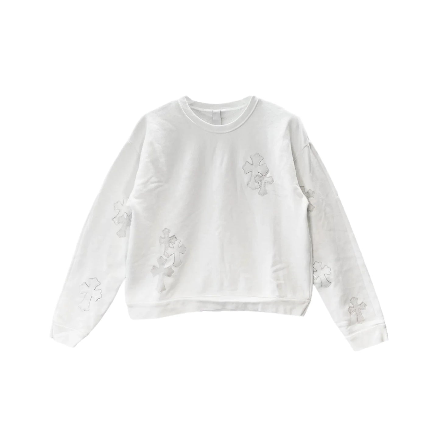 White Chrome Hearts Sweatshirt Patent Leather Cross