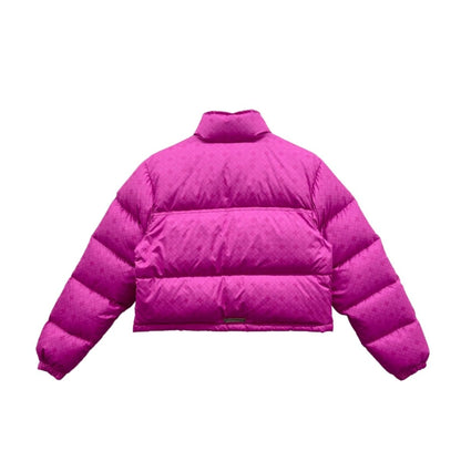 Women's Pink Monogram Cropped Puffer Jacket