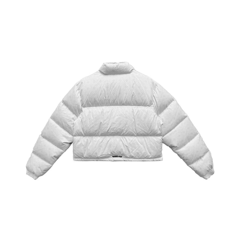 Women's Monogram Cropped White Puffer Jacket