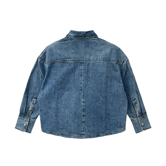 Women's Denim Work Dog Cropped Shirt Jacket