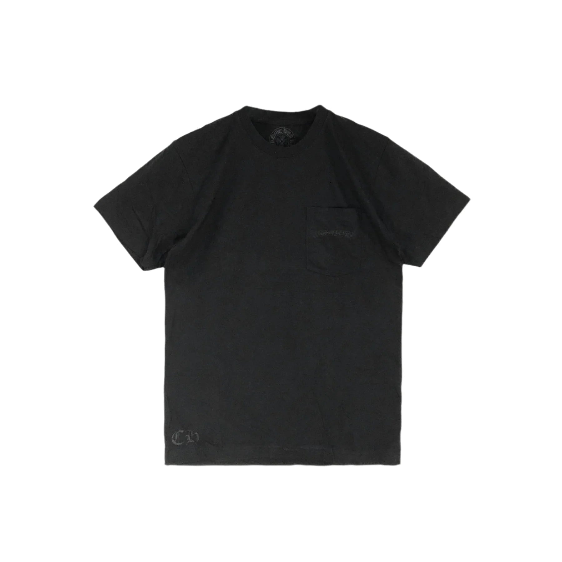 Yellow Dagger Logo Short Sleeve Chrome Hearts T-Shirt Black