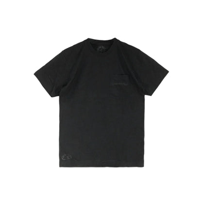 Yellow Dagger Logo Short Sleeve Chrome Hearts T-Shirt Black