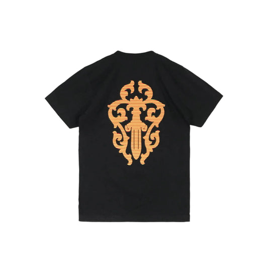 Yellow Dagger Logo Short Sleeve Chrome Hearts T-Shirt Black