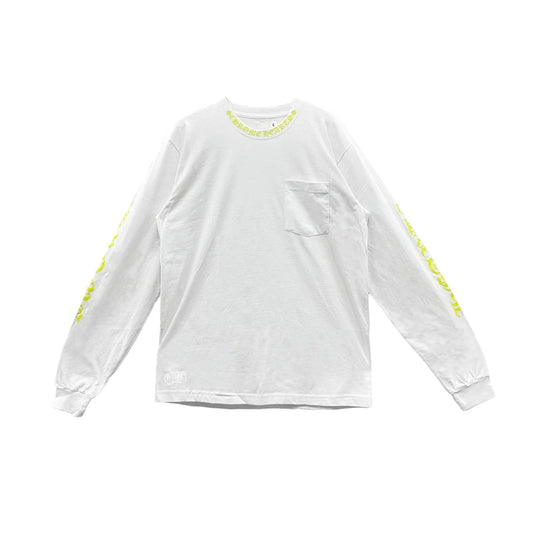 Yellow Neck Script Chrome Hearts Long Sleeve Tee