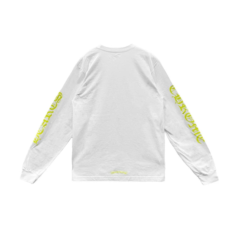 Yellow Neck Script Chrome Hearts Long Sleeve Tee