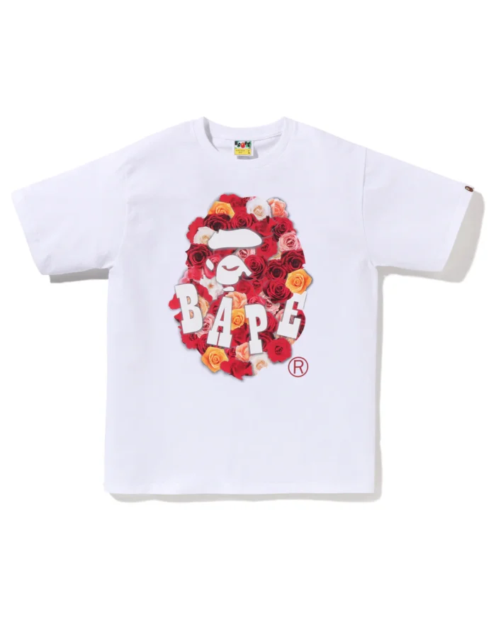 A BATHING Rose Ape Head Short Sleeve Tee