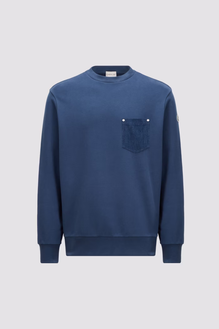Moncler Fleece Sweatshirt with Denim Pocket
